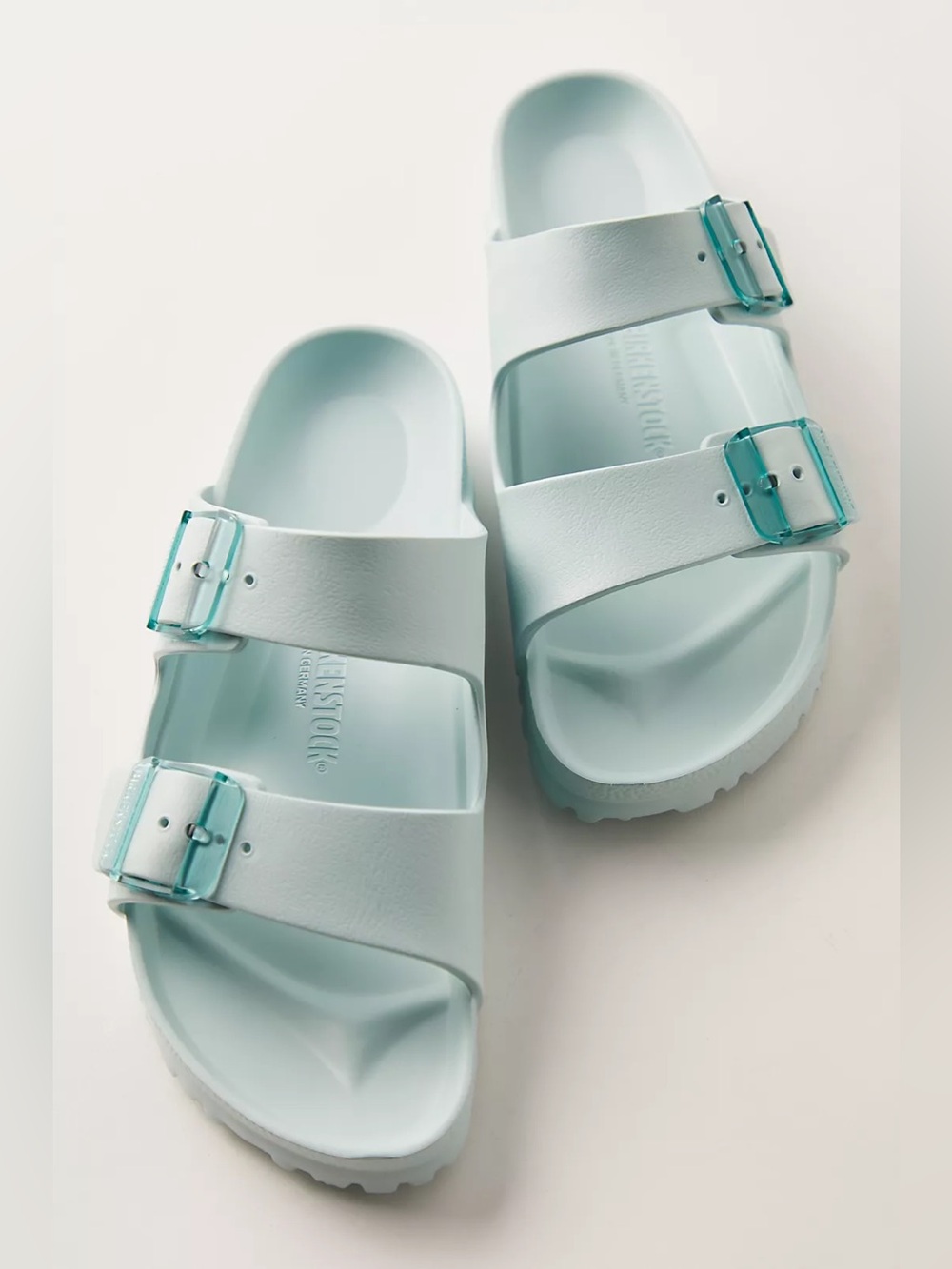 Birkenstock Women's Arizona Stealth Buckle EVA Sandals in Surf Green 39